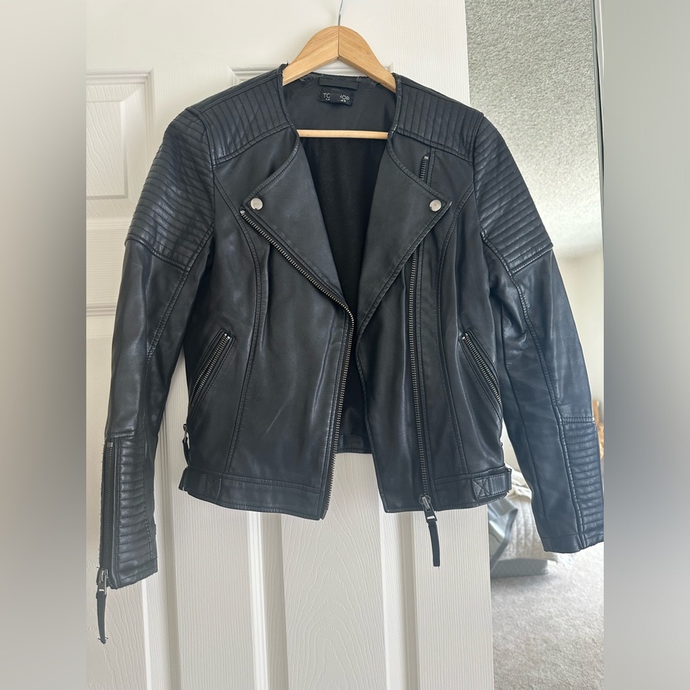 TopShop black leather jacket